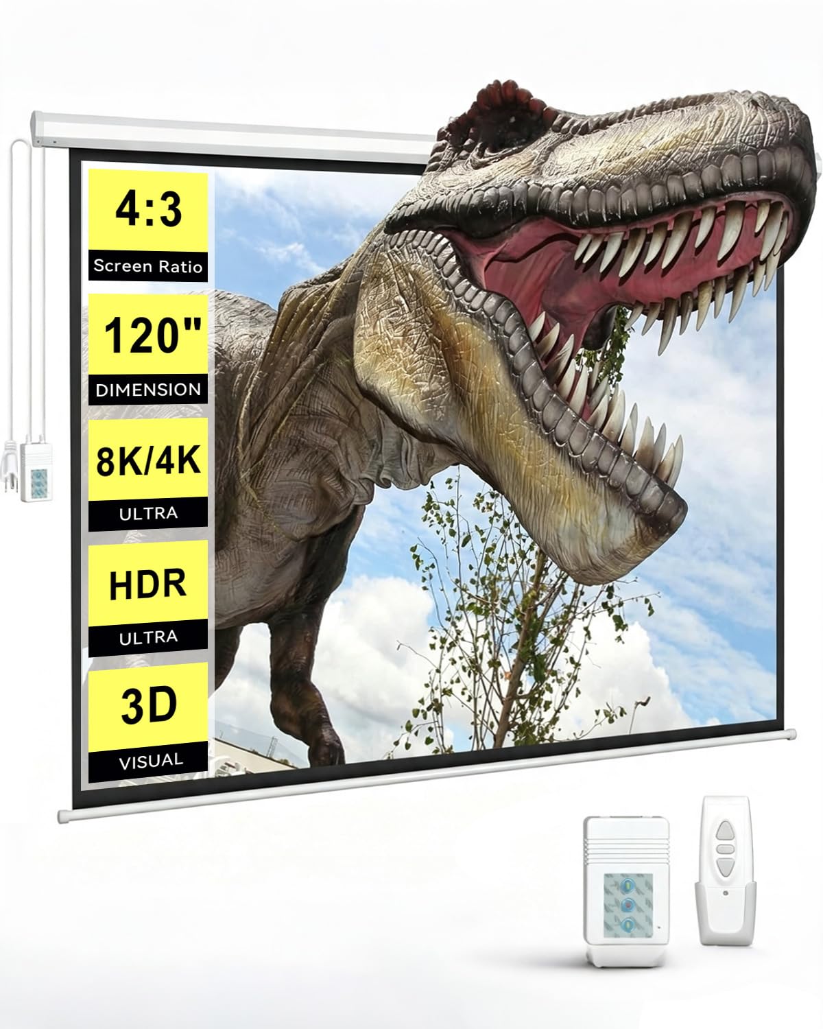 【raino torami】120㌅4K Ultra HD スクリーン Amazon.com: DINAH 120 Inch Electric Projector Screen with Remote